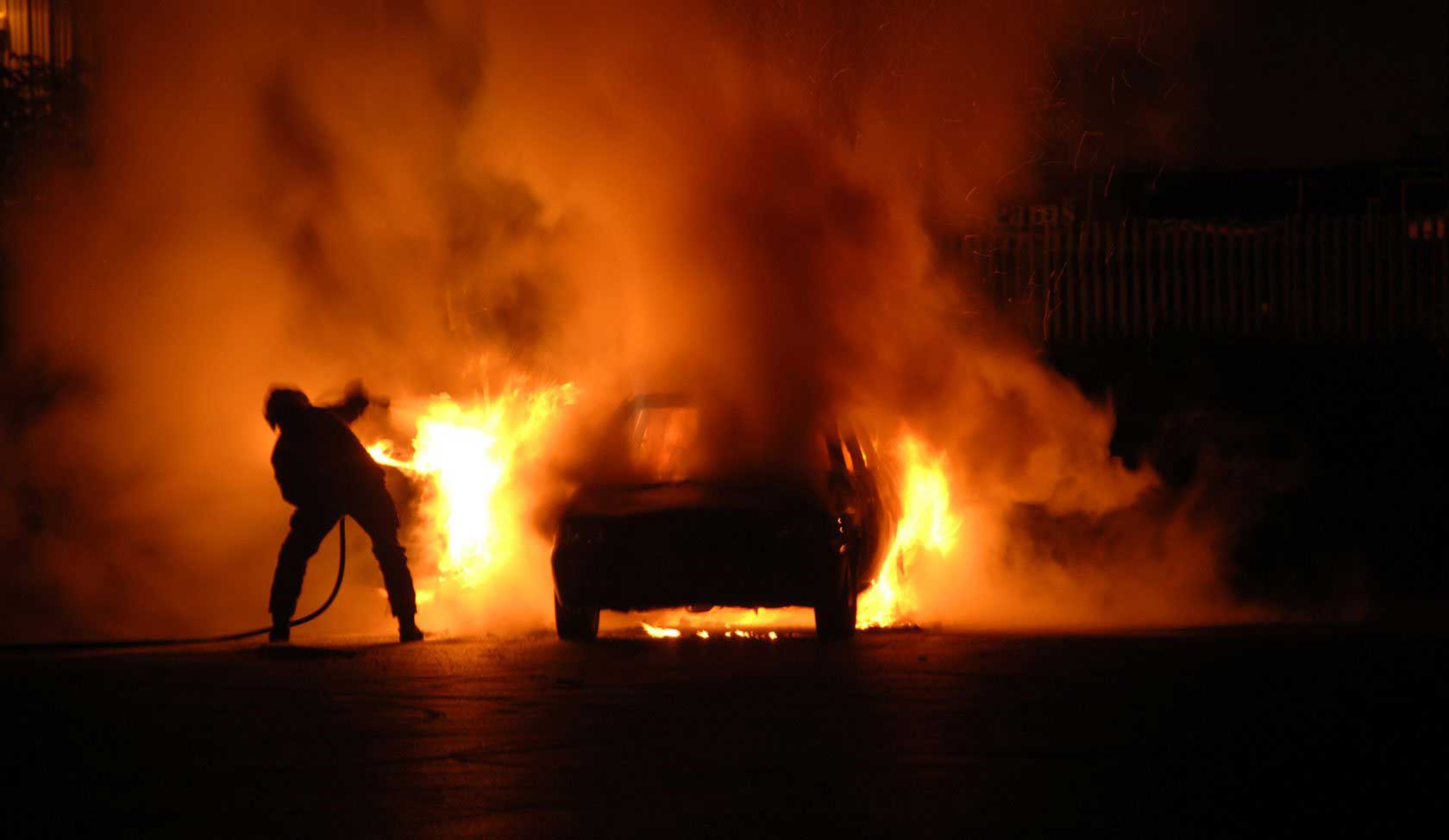 car on fire