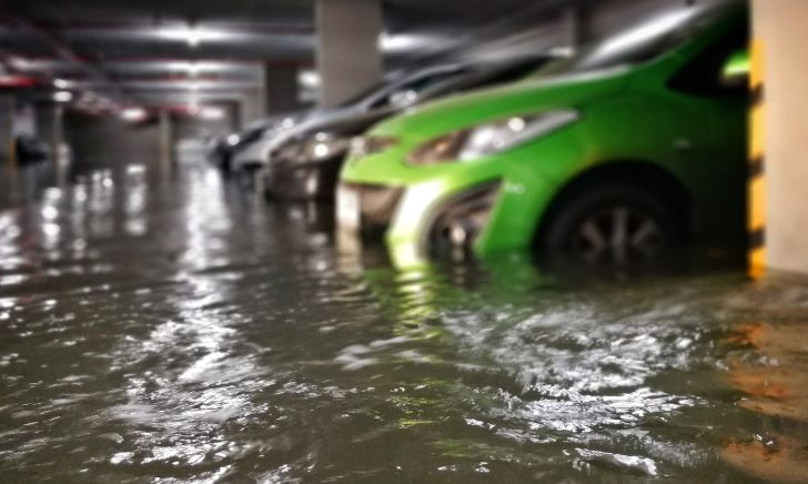 Cars in Flooded Carparks