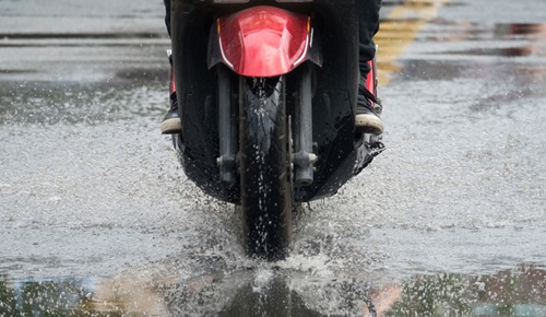 motorcycle in the rain
