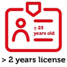 driving licence for more than 2 years
