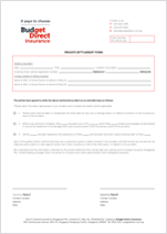 Car insurance private settlement form